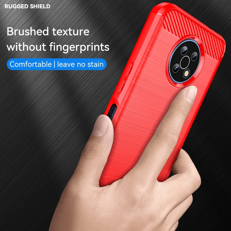 For Nokia G50 Brushed Texture Carbon Fiber TPU Phone Case(Red) - Nokia Cases by buy2fix | Online Shopping UK | buy2fix