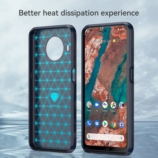 For Nokia X100 Brushed Texture Carbon Fiber TPU Phone Case(Blue) by buy2fix