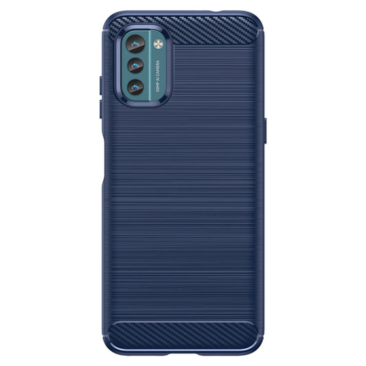 For Nokia G21 Brushed Texture Carbon Fiber TPU Phone Case(Blue) by buy2fix