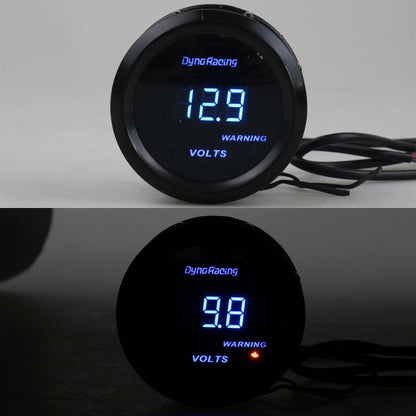 Car Modified 12V Universal 52mm Blue Light Digital Display Meter, Style:Voltmeter - In Car by buy2fix | Online Shopping UK | buy2fix