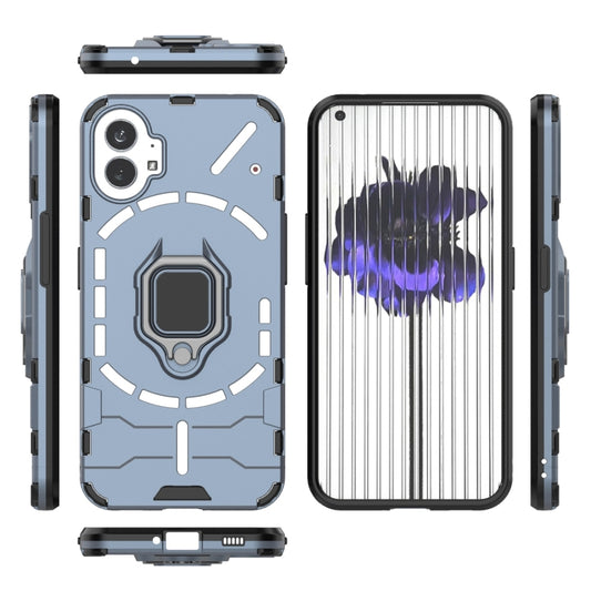 For Nothing Phone 1 PC + TPU Shockproof Protective Phone Case with Magnetic Ring Holder(Navy Blue) by buy2fix