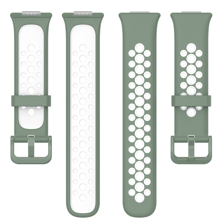 For Huawei Watch Fit 2 Two-Color Breathable Silicone Watch Band(Light Green+White) by buy2fix