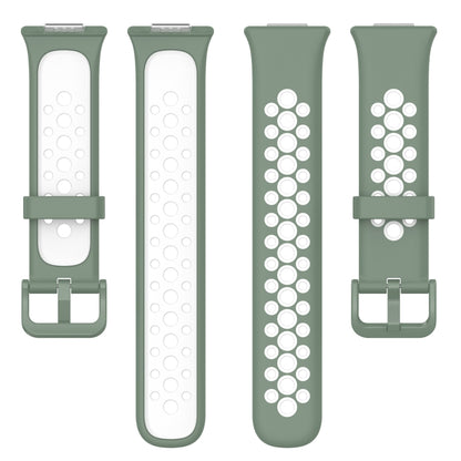 For Huawei Watch Fit 2 Two-Color Breathable Silicone Watch Band(Light Green+White) by buy2fix