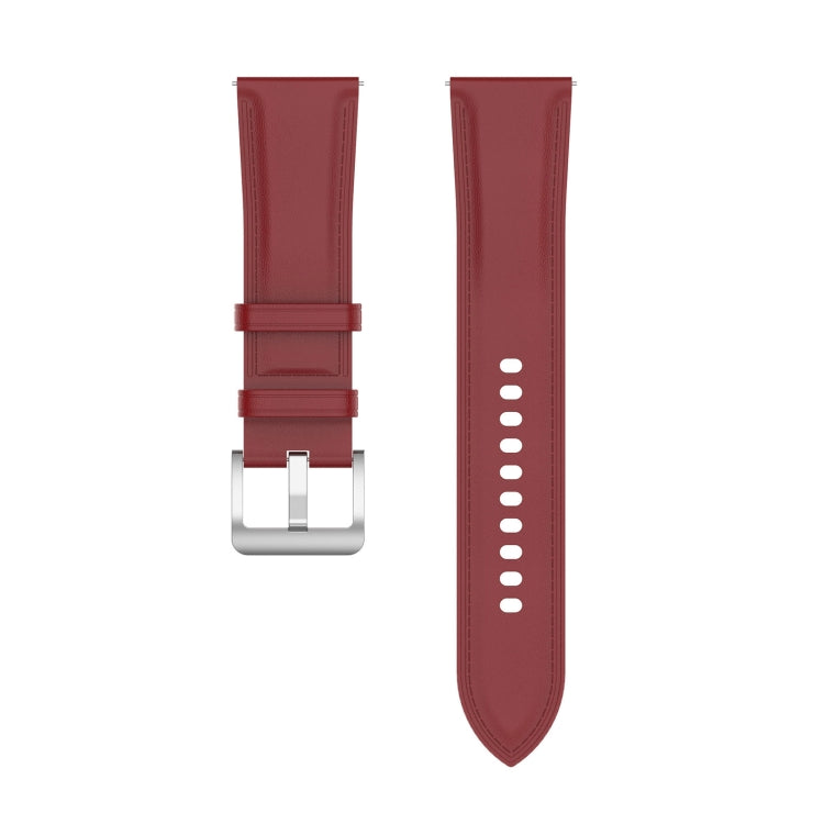 For Samsung Galaxy Watch 5 Pro 45mm Premium Leather Watch Band(Red) by buy2fix