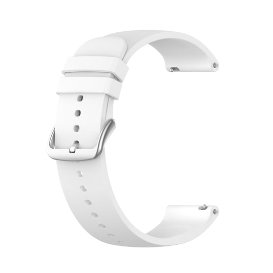 For Samsung Galaxy Watch 5 44mm 20mm Round Tail Silicone Watch Band(White) by buy2fix