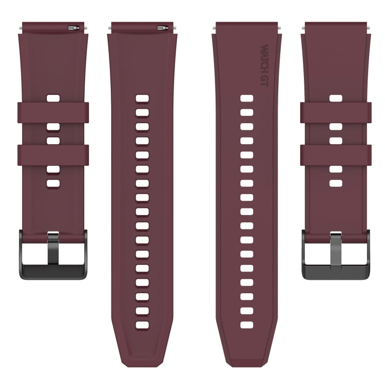 For Samsung Galaxy Watch 5 Pro 45mm 20mm Black Buckle Step Silicone Watch Band(Wine Red) by buy2fix