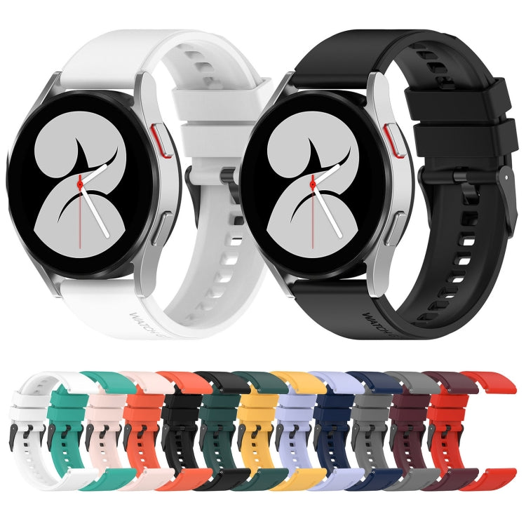For Samsung Galaxy Watch 5 Pro 45mm 20mm Black Buckle Step Silicone Watch Band(Wine Red) by buy2fix