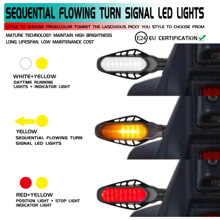 4 PCS Modified Motorcycle 16LEDs Brake Turn Tail Light, Smoked Shell(White Light + Yellow Light) - In Car by buy2fix | Online Shopping UK | buy2fix