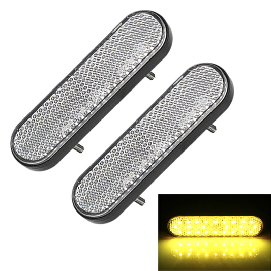 2 PCS 24LED Reflector Brake Light Turn Signal Light(White Shell Yellow Light) - In Car by buy2fix | Online Shopping UK | buy2fix