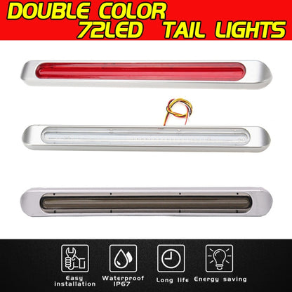 2 PCS 72LEDs Two-color Brake Turn Tail Light(Smoked Shell Red Light + Flowing Yellow Light) by buy2fix