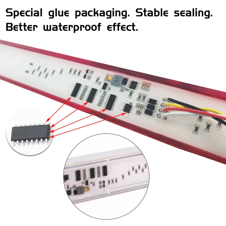 2 PCS 72LEDs Two-color Brake Turn Tail Light(Smoked Shell Red Light + Flowing Yellow Light) by buy2fix