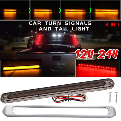 2 PCS 72LEDs Two-color Brake Turn Tail Light(Smoked Shell Red Light + Flowing Yellow Light) by buy2fix