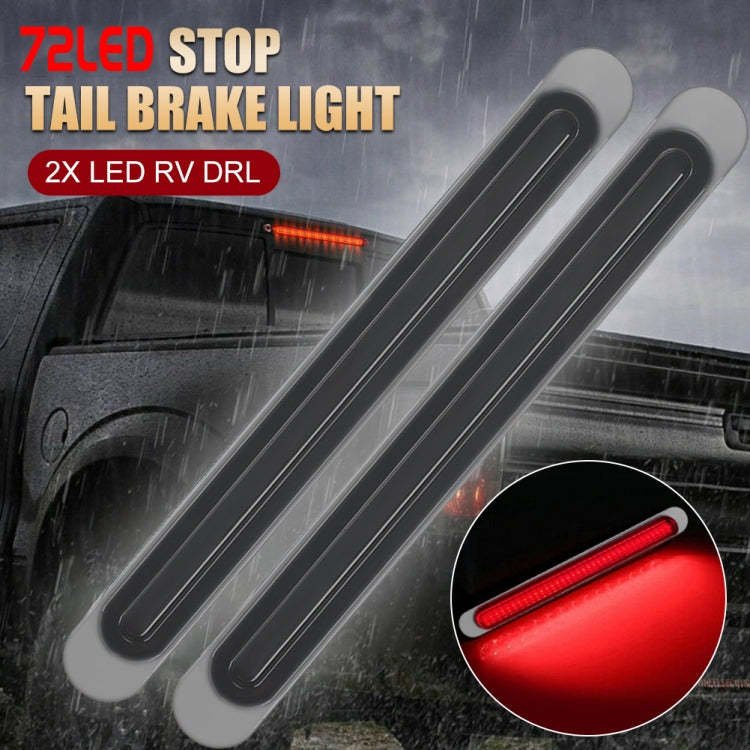 2 PCS 72LEDs Two-color Brake Turn Tail Light(Smoked Shell Red Light + Flowing Yellow Light) by buy2fix