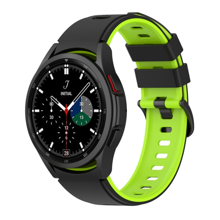 For Samsung Galaxy Watch5 Pro 45mm/5 44mm/5 40mm Two-color Silicone Strap Watch Band(Black Lime Green) by buy2fix