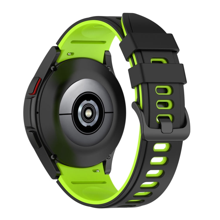 For Samsung Galaxy Watch5 Pro 45mm/5 44mm/5 40mm Two-color Silicone Strap Watch Band(Black Lime Green) by buy2fix