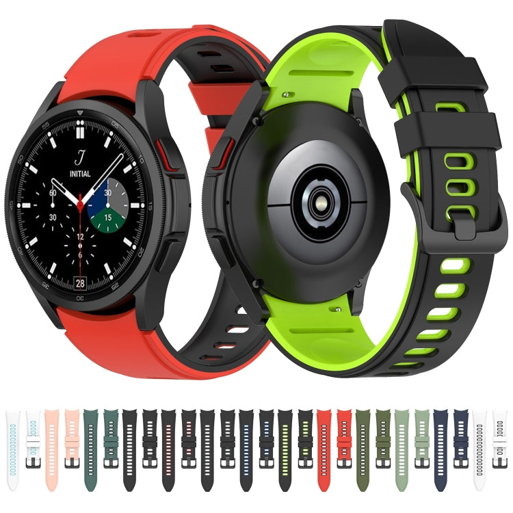 For Samsung Galaxy Watch5 Pro 45mm/5 44mm/5 40mm Two-color Silicone Strap Watch Band(Black Lime Green) by buy2fix