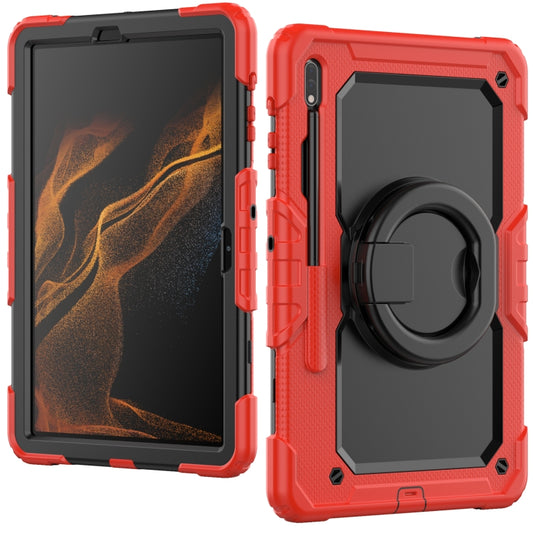 For Samsung Galaxy Tab S8+ / S7+ Bracelet Holder Silicone + PC Tablet Case(Red) by buy2fix