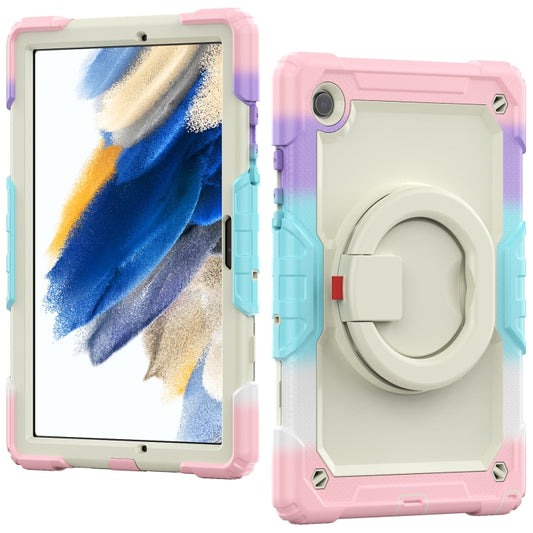 For Samsung Galaxy Galaxy Tab A8 Bracelet Holder Silicone + PC Tablet Case(Colorful Pink) by buy2fix