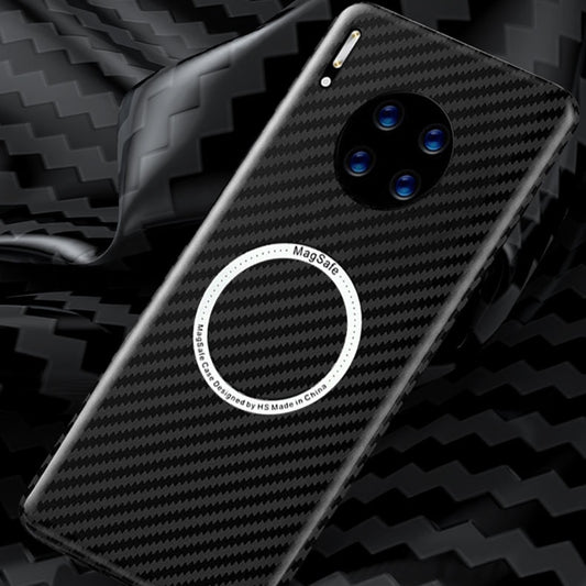 For Huawei Mate 30 Magnetic Magsafe Carbon Fiber Texture Shockproof Phone Case(Black) by buy2fix
