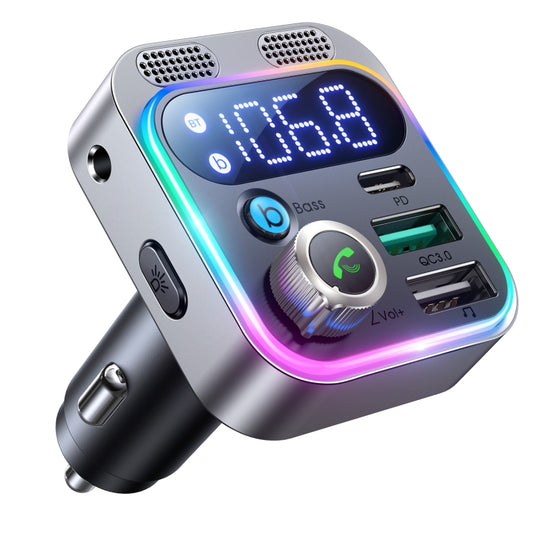 JOYROOM JR-CL16 48W Bluetooth 5.0 Car Wireless FM Transmitter(Black) - In Car by JOYROOM | Online Shopping UK | buy2fix