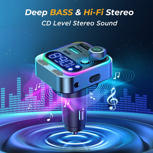 JOYROOM JR-CL16 48W Bluetooth 5.0 Car Wireless FM Transmitter(Silver) by JOYROOM