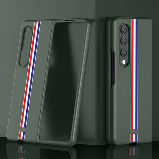 For Samsung Galaxy Z Fold4 Skin Feel Painted Frosted Phone Case(Green Color Bar) by buy2fix