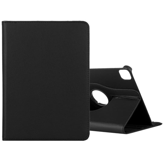 For iPad Air 13 2024 / iPad Pro 12.9 2022 / 2021 / 2020 Litchi Texture Horizontal Flip 360 Degrees Rotation Leather Tablet Case with Holder(Black)