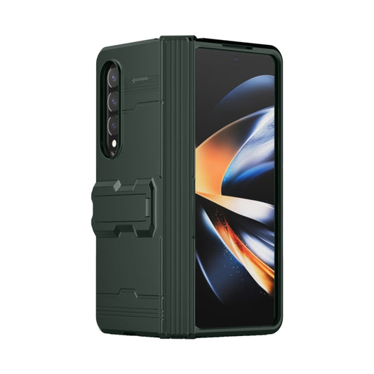 For Samsung Galaxy Z Fold4 King Kong All-round Anti-fall Phone Case with Holder(Green) by buy2fix