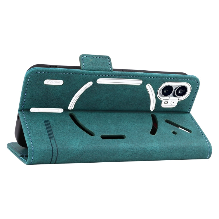 For Nothing Phone 1 Magnetic Clasp Flip Leather Phone Case(Green) by buy2fix