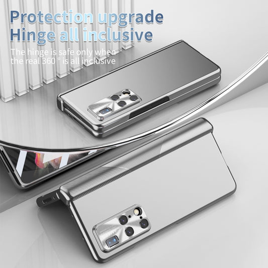 For Huawei Mate X2 Electroplating Hinged Folding Phone Case with S Pen Fold Edtion(Silver) by buy2fix