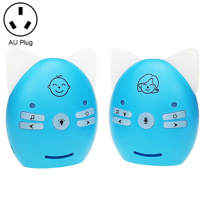 V30 Wireless Audio Baby Monitor Support Voice Monitoring + Intercom + Night Light without Battery, Plug Type:AU Plug(Blue) - Security by buy2fix | Online Shopping UK | buy2fix