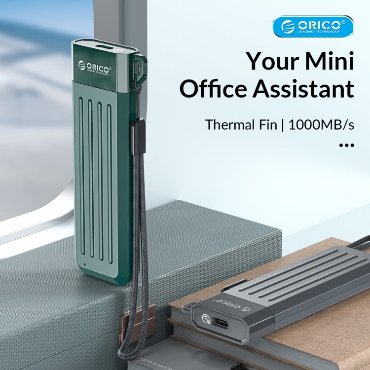 ORICO MM2C3-GR USB3.1 Gen1 Type-C 6Gbps M.2 SATA SSD Enclosure(Green) - External Solid State Drives by ORICO | Online Shopping UK | buy2fix