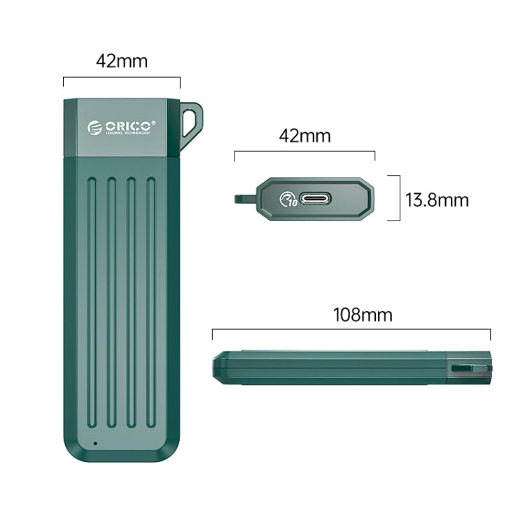 ORICO MM2C3-G2-GR USB3.1 Gen2 Type-C 10Gbps M.2 NVMe SSD Enclosure(Green) - External Hard Drives by ORICO | Online Shopping UK | buy2fix
