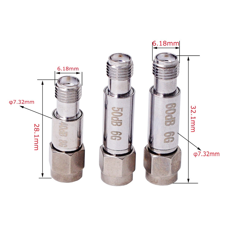 60dBi SMA Attenuator DC-6GHz SMA Coaxial Fixed Connectors - Connectors by buy2fix | Online Shopping UK | buy2fix