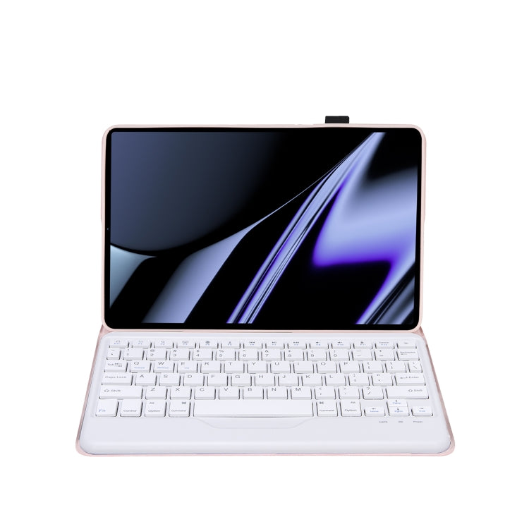 OP11-B Lambskin Texture Ultra-thin Bluetooth Keyboard Leather Case For OPPO Pad 11 inch(Pink) - Others Keyboard by buy2fix | Online Shopping UK | buy2fix