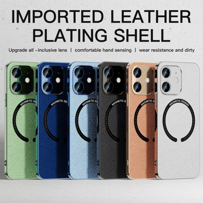 For iPhone 11 Leather Electroplated Magsafe Case (Blue) - iPhone 11 Cases by buy2fix | Online Shopping UK | buy2fix