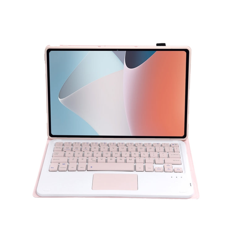 OP12-A Lambskin Texture Ultra-thin Bluetooth Keyboard Leather Case with Touchpad For OPPO Pad Air 10.4 inch(Pink) - Others Keyboard by buy2fix | Online Shopping UK | buy2fix