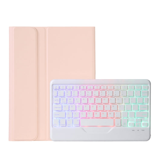 OP12-BS Lambskin Texture Ultra-thin Bluetooth Keyboard Leather Case with Backlight For OPPO Pad Air 10.4 inch(Pink) - Others Keyboard by buy2fix | Online Shopping UK | buy2fix