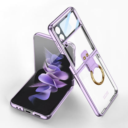 For Samsung Galaxy Z Flip4 GKK Integrated Electroplating Phone Case with Ring(Purple) - Galaxy Z Flip4 5G Cases by GKK | Online Shopping UK | buy2fix