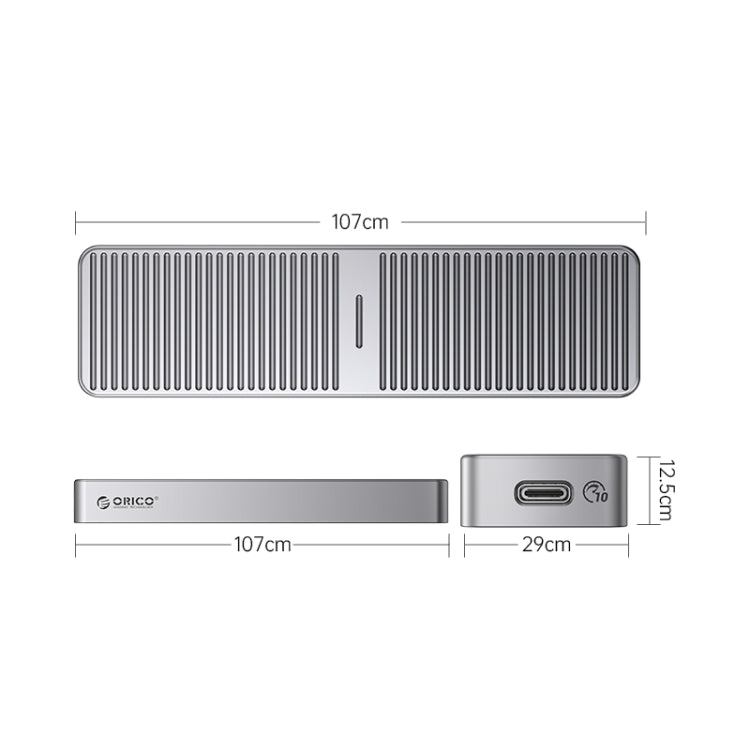 ORICO FV25C3-G2-GY 10Gbps USB3.2 Gen2 Type-C M.2 NVMe/NGFF(SATA) Dual Protocol SSD Enclosure(Grey) - External Hard Drives by ORICO | Online Shopping UK | buy2fix