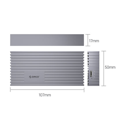 ORICO M234C3-U4-GY 40Gbps M.2 NVME USB4.0 SSD Enclosure(Grey) - HDD Enclosure by ORICO | Online Shopping UK | buy2fix