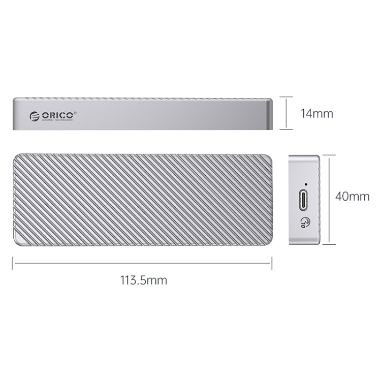ORICO M213C3-G4-SV 20Gbps M.2 NVMESSD Enclosure(Silver) - HDD Enclosure by ORICO | Online Shopping UK | buy2fix