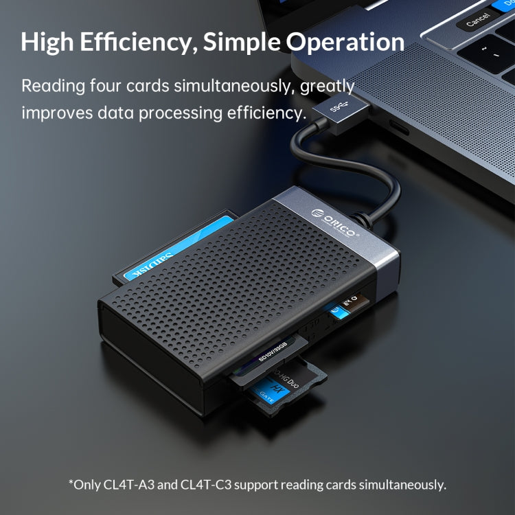 ORICO CL4T-A3 4-in-1 Simultaneously USB 3.0 Multifunction Card Reader(Black) -  by ORICO | Online Shopping UK | buy2fix