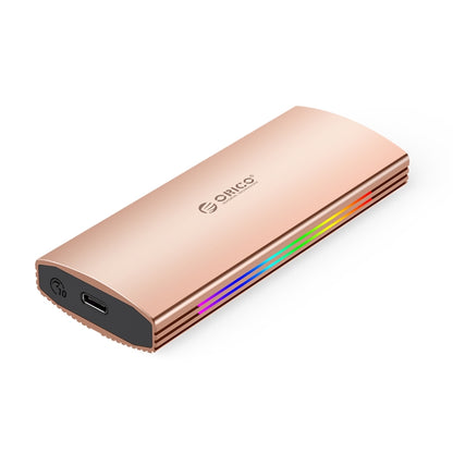 ORICO M2R2-G2-RG 10Gbps Multi-Color Glowing RGB Gaming Style M.2 NVMe SSD Enclosure(Gold) - HDD Enclosure by ORICO | Online Shopping UK | buy2fix