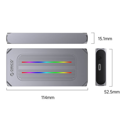 ORICO M2R1-G2-GY 10Gbps M.2 NVMe RGB SSD Enclosure(Grey) - HDD Enclosure by ORICO | Online Shopping UK | buy2fix