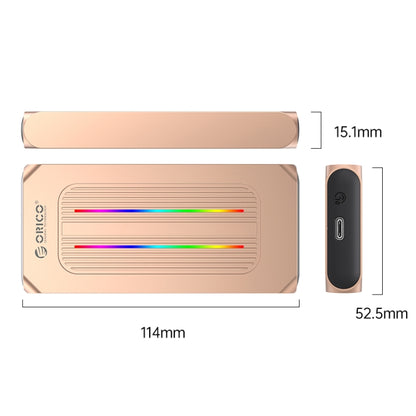 ORICO M2R1-G2-RG 10Gbps M.2 NVMe RGB SSD Enclosure(Gold) - HDD Enclosure by ORICO | Online Shopping UK | buy2fix