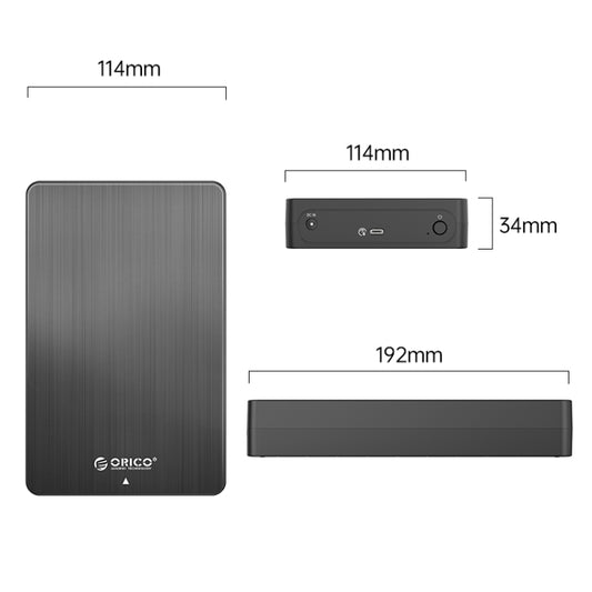 ORICO HM35C3 3.5 inch USB3.1 Gen1 Type-C Hard Drive Enclosure, Plug:AU Plug(Black) by ORICO