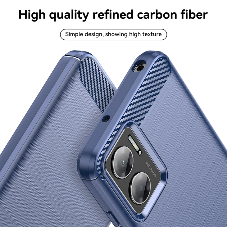 For Xiaomi Redmi 10 Prime+ 5G Brushed Texture Carbon Fiber TPU Case(Blue) - Xiaomi Accessories by buy2fix | Online Shopping UK | buy2fix