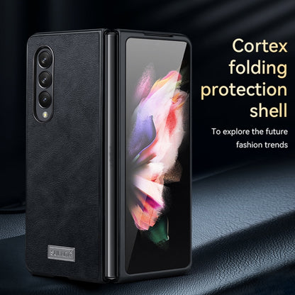 For Samsung Galaxy Z Fold4 SULADA Shockproof TPU + Handmade Leather Protective Case(Brown) - Galaxy Z Fold4 5G Cases by SULADA | Online Shopping UK | buy2fix