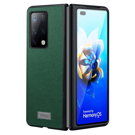 For Samsung Galaxy Z Fold4 SULADA Shockproof TPU + Handmade Leather Phone Case(Green) - Galaxy Z Fold4 5G Cases by SULADA | Online Shopping UK | buy2fix
